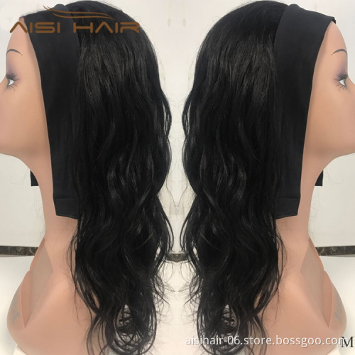 Natural Curly Black Wigs Human Hair Wig Headband Women Glueless Brzilian Raw None Lace High Quality Wholesale Price Humen Hair